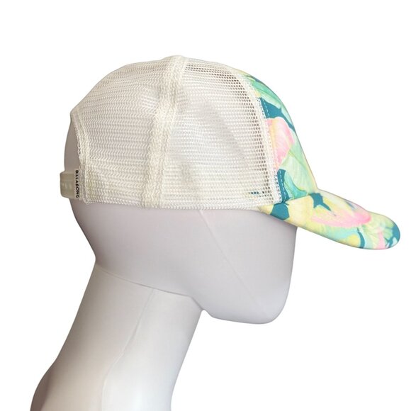 Billabong Womens Tropical Print Trucker Hat w/ Adjustable Snapback & Mesh Panels - Picture 3 of 9